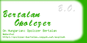 bertalan opolczer business card